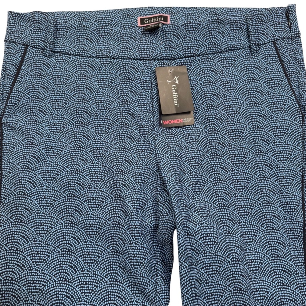 Golftini Ankle Pant Womens XL Blue Swirl Water Repellent Stretch Golf New